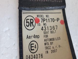 bontott PEUGEOT 107 Jobb első Övfeszítő