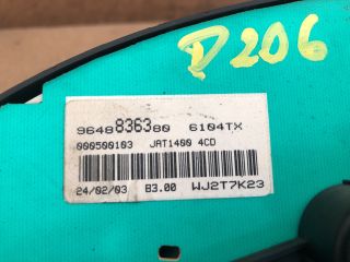 bontott PEUGEOT 206 Kilométeróra