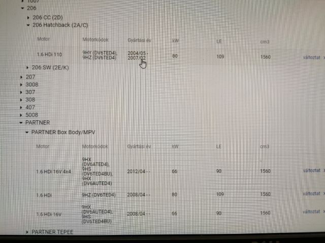 bontott PEUGEOT 206 Porlasztó (1 db)
