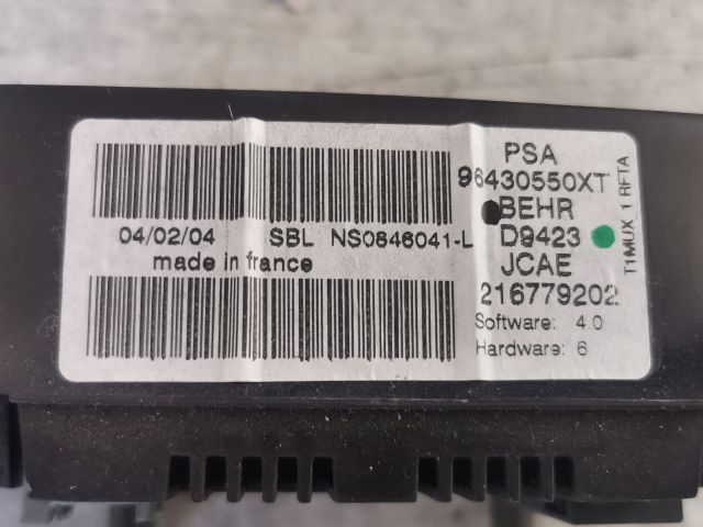 bontott PEUGEOT 206 Fűtéskapcsoló (digit klímás)