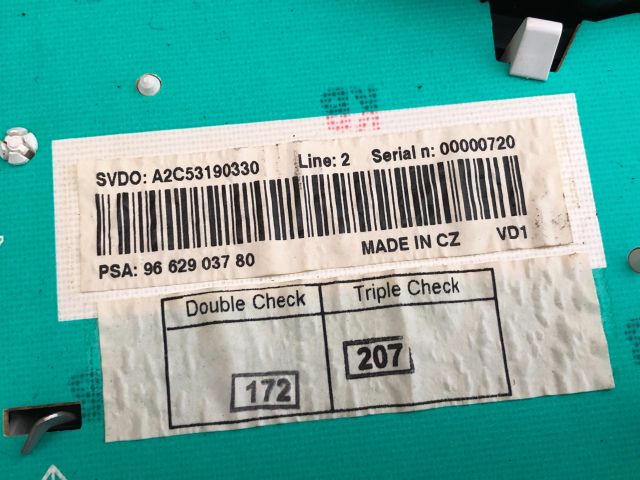 bontott PEUGEOT 207 Kilométeróra