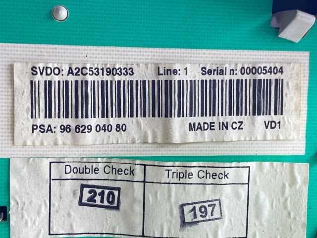 bontott PEUGEOT 207 Kilométeróra