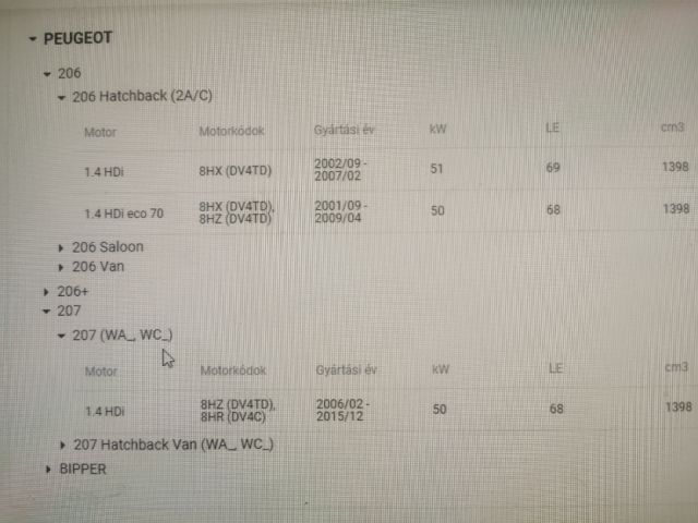 bontott PEUGEOT 207 Porlasztó (1 db)