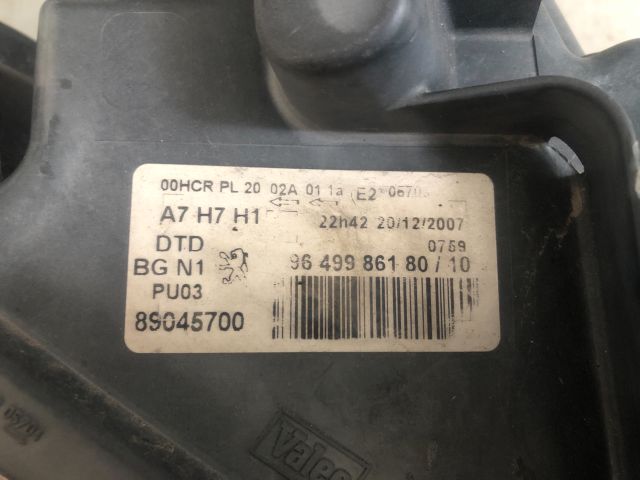 bontott PEUGEOT 207 Jobb Fényszóró