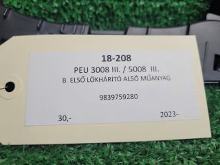 bontott PEUGEOT 3008 SUV Bal első Lökhárító Tartó (Műanyag)