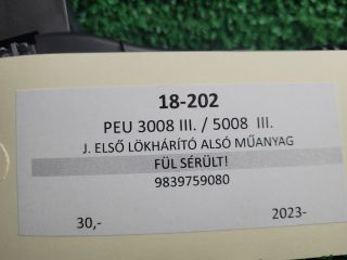 bontott PEUGEOT 3008 SUV Jobb első Lökhárító Tartó (Műanyag)