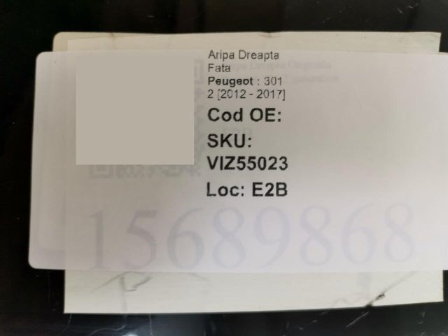 bontott PEUGEOT 301 Jobb első Sárvédő