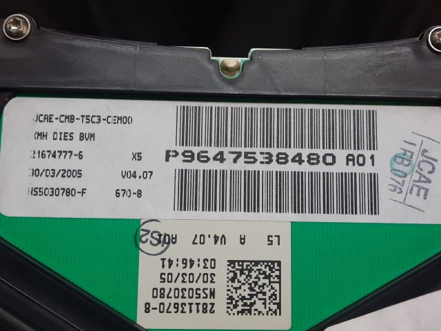 bontott PEUGEOT 307 Kilométeróra