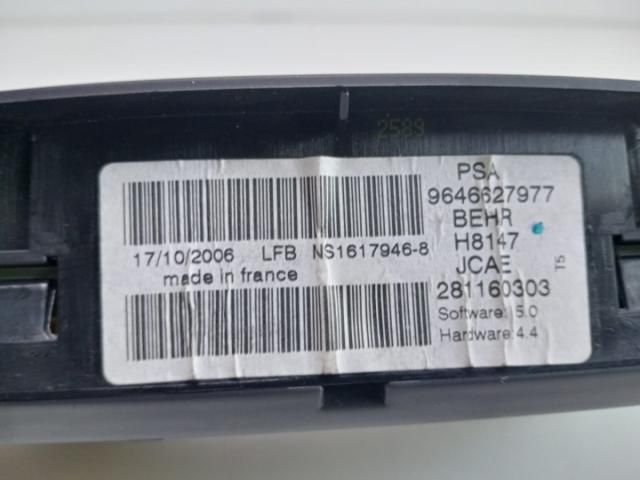 bontott PEUGEOT 307 Fűtéskapcsoló (manuális klímás)