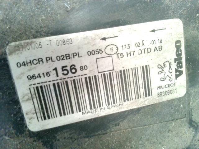 bontott PEUGEOT 307 Jobb Fényszóró