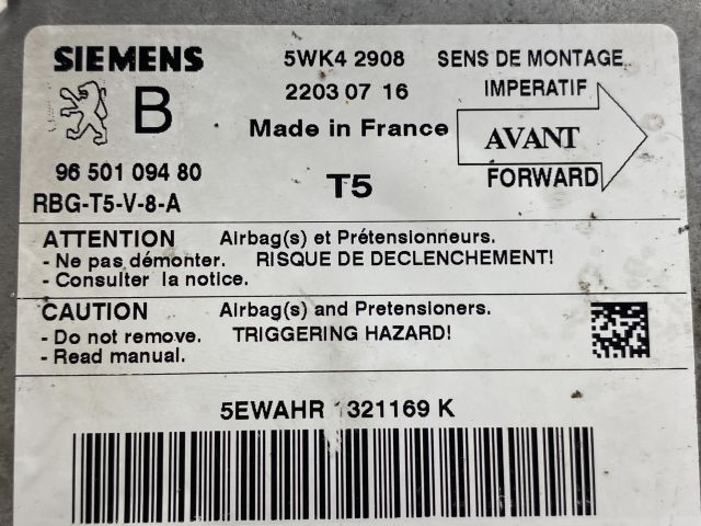 bontott PEUGEOT 307 Légzsák Elektronika