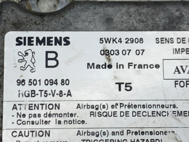 bontott PEUGEOT 307 Légzsák Elektronika