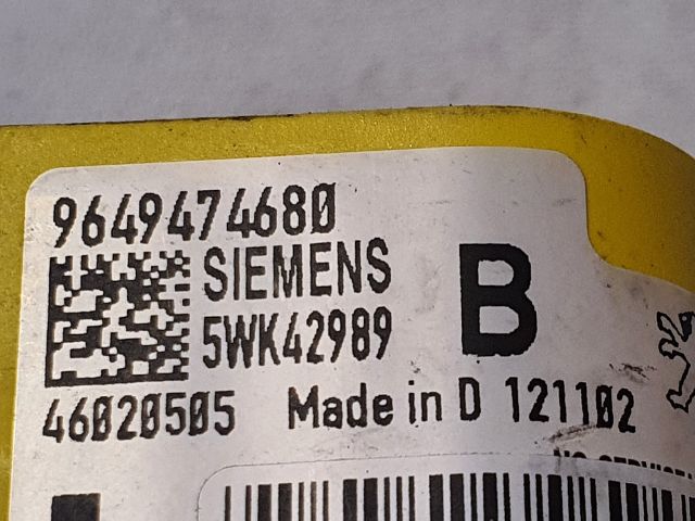 bontott PEUGEOT 307 Légzsák Indító Modul Oldallégzsák