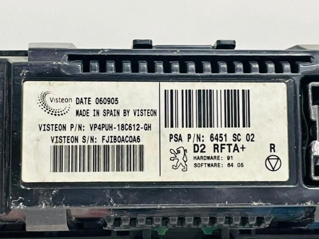 bontott PEUGEOT 407 Fűtéskapcsoló