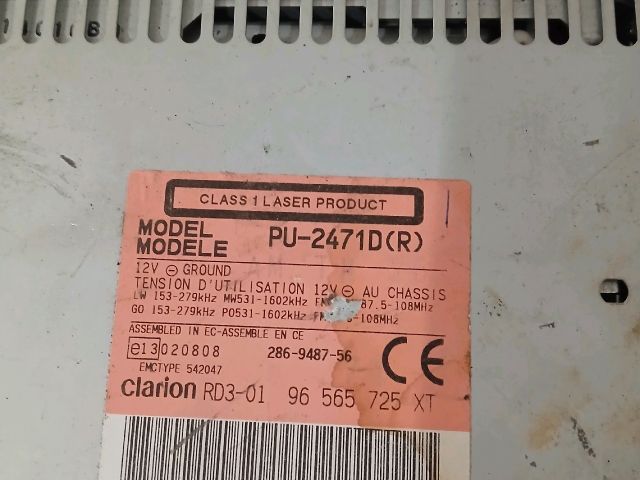 bontott PEUGEOT 807 Rádió / CD