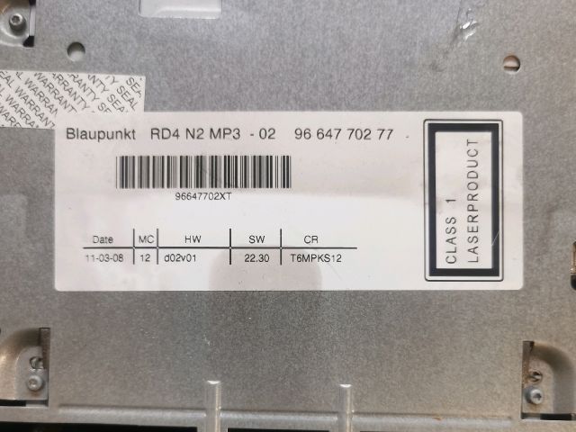 bontott PEUGEOT 807 Rádió / CD