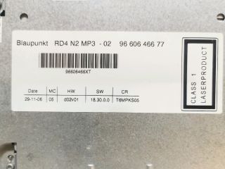 bontott PEUGEOT 807 Rádió / CD