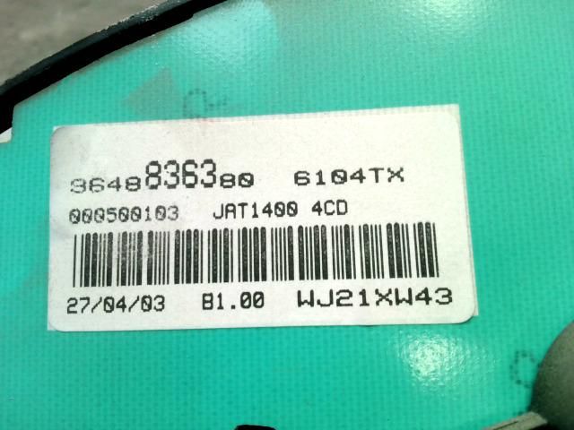 bontott PEUGEOT PARTNER Kilométeróra