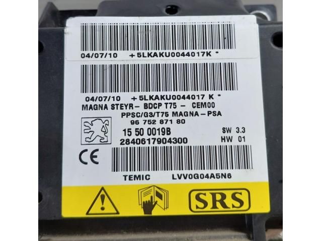 bontott PEUGEOT RCZ Légzsák Elektronika