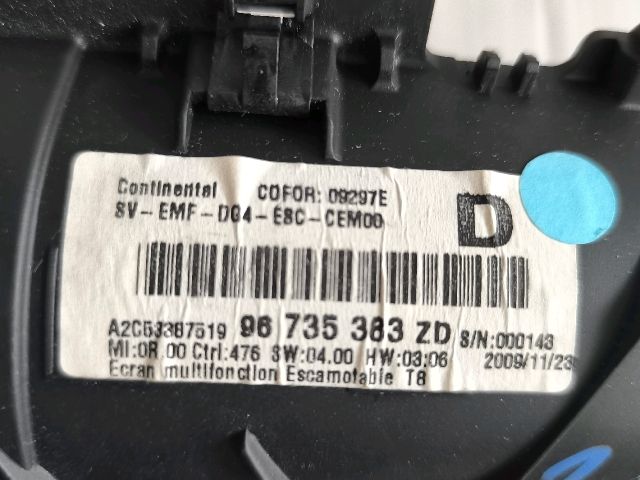 bontott PEUGEOT RCZ Multifunkciós Kijelző