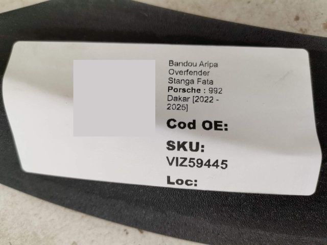 bontott PORSCHE 911 Bal első Sárvédő Díszléc