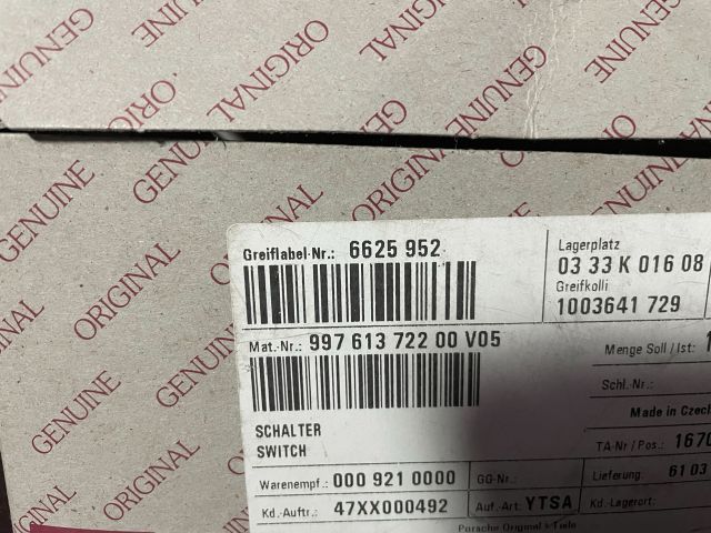 bontott PORSCHE 911 Jobb első Ülésállító Kapcsoló