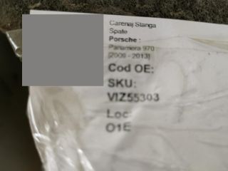 bontott PORSCHE PANAMERA Bal hátsó Dobbetét (Kerékjárati, Műanyag)