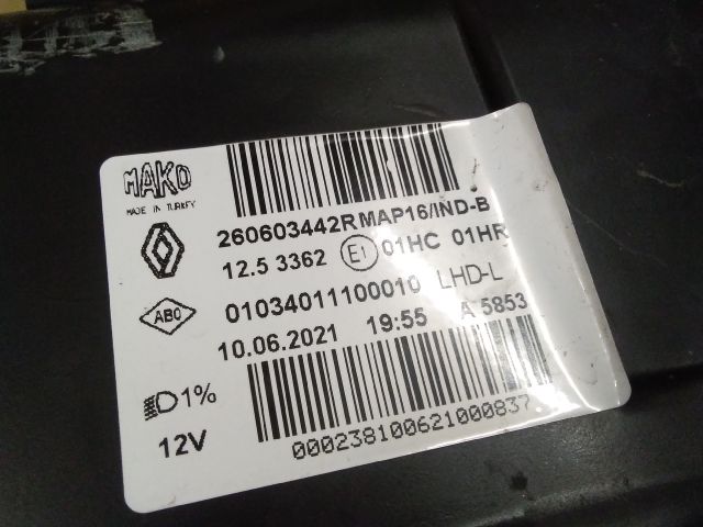 bontott RENAULT CLIO IV Bal Fényszóró