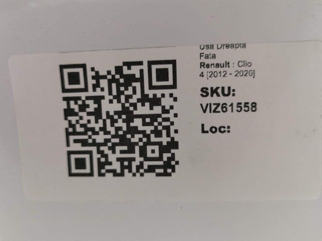 bontott RENAULT CLIO IV Jobb első Ajtó (Üres lemez)