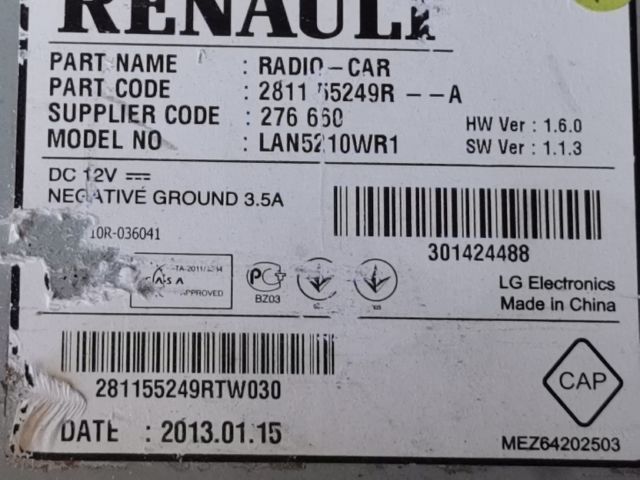 bontott RENAULT CLIO IV Rádió / CD