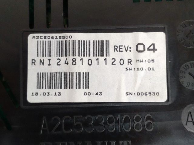 bontott RENAULT FLUENCE Kilométeróra