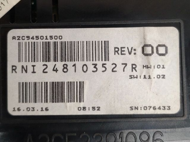 bontott RENAULT FLUENCE Kilométeróra