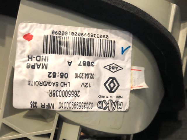 bontott RENAULT FLUENCE Jobb Belső Hátsó Lámpa