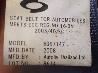 bontott RENAULT KOLEOS Jobb hátsó Biztonsági Öv