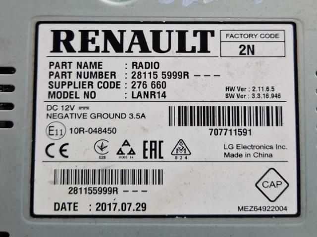 bontott RENAULT KOLEOS Navigációs Fejegység