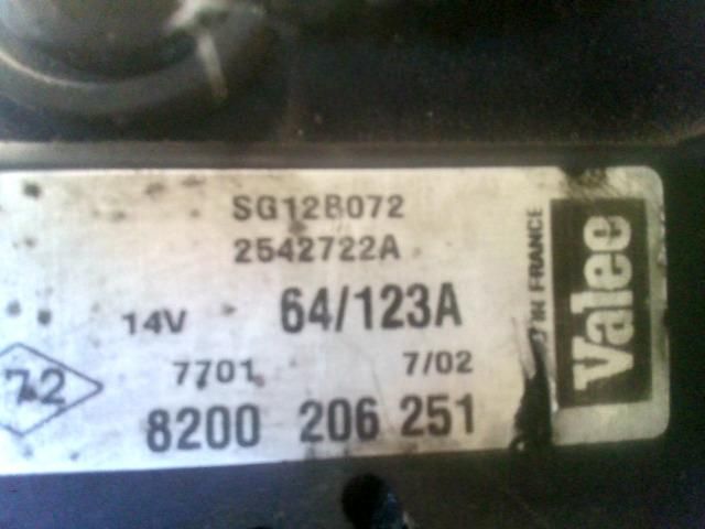 bontott RENAULT LAGUNA II Generátor