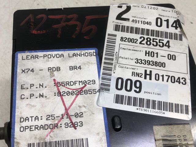 bontott RENAULT LAGUNA II Biztosítéktábla Utastér