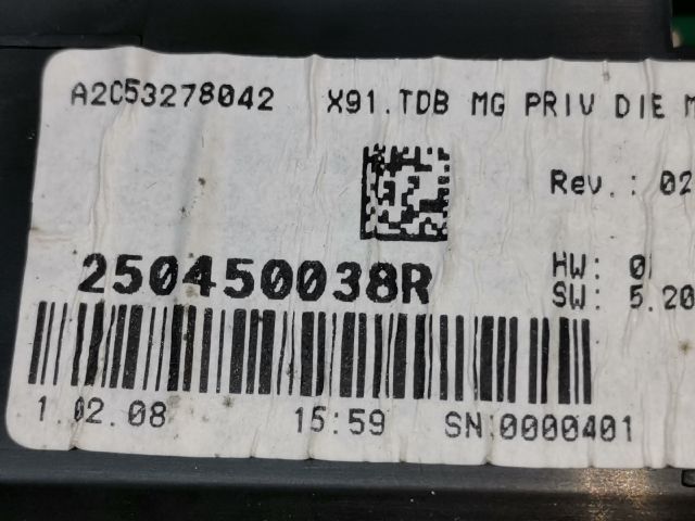 bontott RENAULT LAGUNA III Kilométeróra