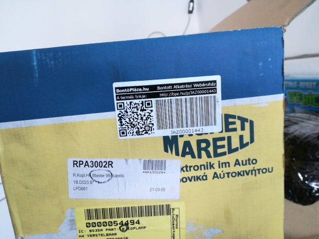 bontott RENAULT MASTER Jobb Hátsó Lámpa