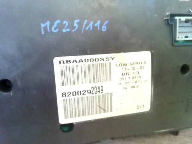 bontott RENAULT MEGANE II Kilométeróra