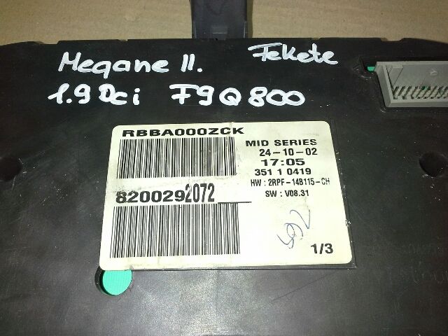 bontott RENAULT MEGANE II Kilométeróra