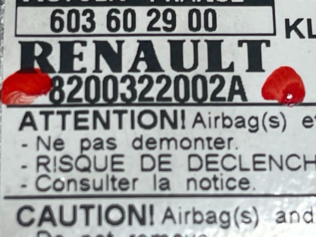 bontott RENAULT MEGANE II Légzsák Elektronika