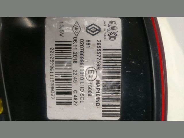 bontott RENAULT MEGANE IV Bal Külső Hátsó Lámpa