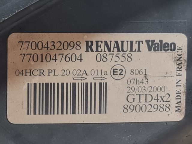 bontott RENAULT SCÉNIC I Bal Fényszóró