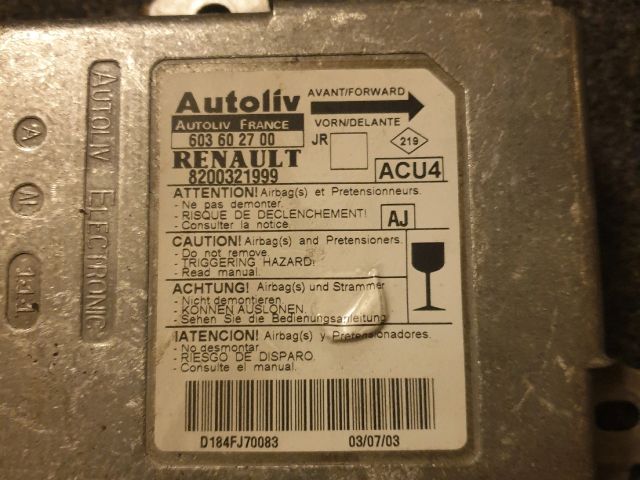 bontott RENAULT SCÉNIC II Légzsák Elektronika