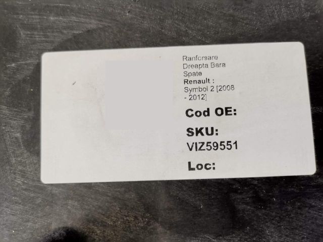 bontott RENAULT THALIA II Jobb hátsó Lökhárító Tartó (Műanyag)