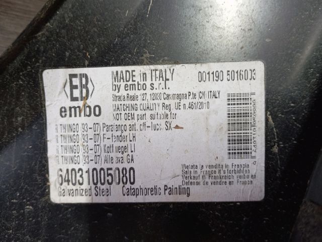 bontott RENAULT TWINGO I Bal első Sárvédő