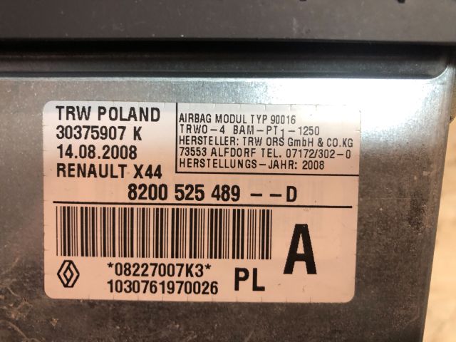 bontott RENAULT TWINGO II Utasoldali Légzsák