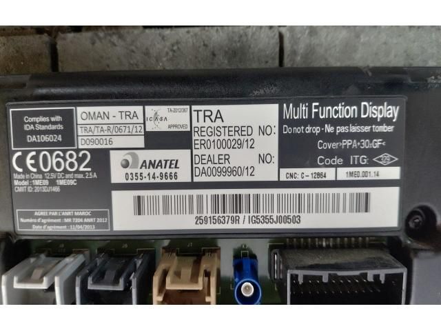 bontott RENAULT ZOE Multifunkciós Kijelző