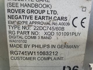 bontott ROVER 75 Rádió / CD